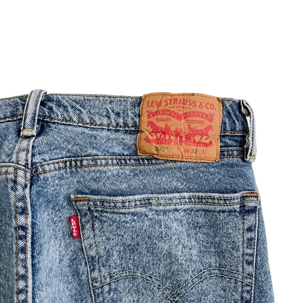 Levi's 505 Jeans Men's 32 x 28 - Blue Distressed Denim Patchwork